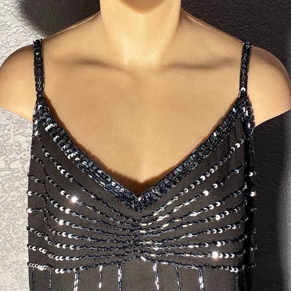 NEWPORT NEWS - NWT - tank: black w beads / sequins & lining / adj. straps - 16 - Picture 3 of 16